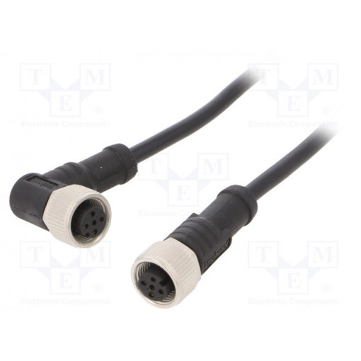 M12A04FL-12AFR-SD001; Cable: for sensors/automation; PIN: 4; M12-M12; 1m; plug; plug; 250V; AMPHENOL
