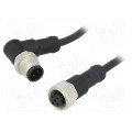 M12A04FL-12AMR-SD001; Cable: for sensors/automation; PIN: 4; M12-M12; 1m; plug; plug; 250V; AMPHENOL