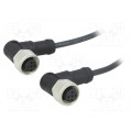 M12A04FR-12AFR-SB001; Cable: for sensors/automation; PIN: 4; M12-M12; 1m; plug; plug; 250V; AMPHENOL