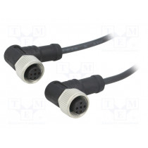 M12A04FR-12AFR-SB001; Cable: for sensors/automation; PIN: 4; M12-M12; 1m; plug; plug; 250V; AMPHENOL