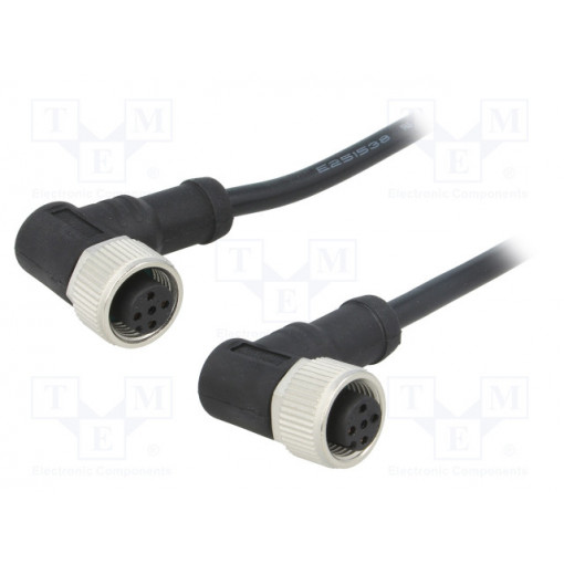 M12A04FR-12AFR-SD001; Cable: for sensors/automation; PIN: 4; M12-M12; 1m; plug; plug; 250V; AMPHENOL