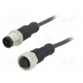 M12A04ML-12AFL-SB001; Cable: for sensors/automation; PIN: 4; M12-M12; 1m; plug; plug; 250V; AMPHENOL