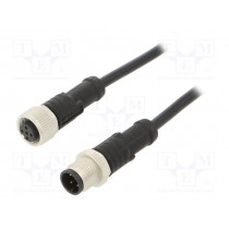 M12A04ML-12AFL-SD001; Cable: for sensors/automation; PIN: 4; M12-M12; 1m; plug; plug; 250V; AMPHENOL