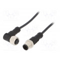 M12A04ML-12AFR-SB001; Cable: for sensors/automation; PIN: 4; M12-M12; 1m; plug; plug; 250V; AMPHENOL
