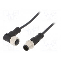 M12A04ML-12AFR-SB001; Cable: for sensors/automation; PIN: 4; M12-M12; 1m; plug; plug; 250V; AMPHENOL