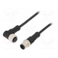 M12A04ML-12AFR-SD001; Cable: for sensors/automation; PIN: 4; M12-M12; 1m; plug; plug; 250V; AMPHENOL