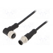 M12A04ML-12AFR-SD001; Cable: for sensors/automation; PIN: 4; M12-M12; 1m; plug; plug; 250V; AMPHENOL