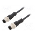 M12A04ML-12AML-SD001; Cable: for sensors/automation; PIN: 4; M12-M12; 1m; plug; plug; 250V; AMPHENOL