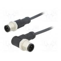 M12A04ML-12AMR-SB001; Cable: for sensors/automation; PIN: 4; M12-M12; 1m; plug; plug; 250V; AMPHENOL