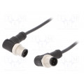 M12A04MR-12AMR-SB001; Cable: for sensors/automation; PIN: 4; M12-M12; 1m; plug; plug; 250V; AMPHENOL
