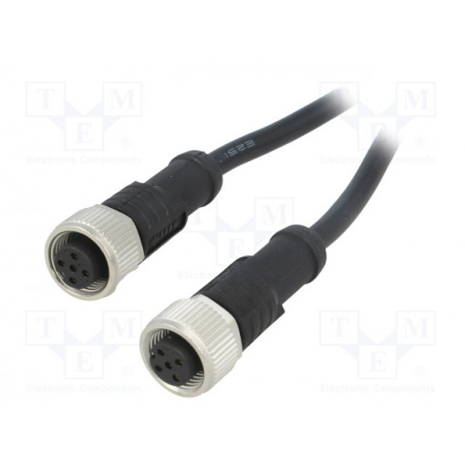 M12A05FL-12AFL-SD001; Cable: for sensors/automation; PIN: 5; M12-M12; 1m; plug; plug; 60V; AMPHENOL