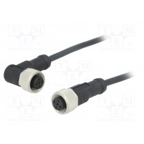 M12A05FL-12AFR-SB001; Cable: for sensors/automation; PIN: 5; M12-M12; 1m; plug; plug; 60V; AMPHENOL