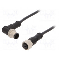 M12A05FL-12AMR-SB001; Cable: for sensors/automation; PIN: 5; M12-M12; 1m; plug; plug; 60V; AMPHENOL