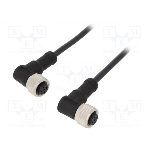 M12A05FR-12AFR-SB001; Cable: for sensors/automation; PIN: 5; M12-M12; 1m; plug; plug; 60V; AMPHENOL
