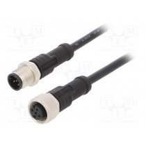 M12A05ML-12AFL-SD001; Cable: for sensors/automation; PIN: 5; M12-M12; 1m; plug; plug; 60V; AMPHENOL