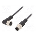 M12A05ML-12AFR-SB001; Cable: for sensors/automation; PIN: 5; M12-M12; 1m; plug; plug; 60V; AMPHENOL