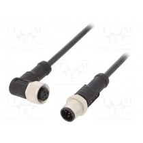 M12A05ML-12AFR-SB001; Cable: for sensors/automation; PIN: 5; M12-M12; 1m; plug; plug; 60V; AMPHENOL