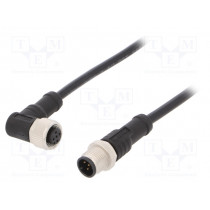 M12A05ML-12AFR-SD001; Cable: for sensors/automation; PIN: 5; M12-M12; 1m; plug; plug; 60V; AMPHENOL