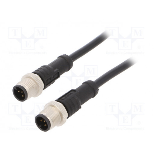 M12A05ML-12AML-SD001; Cable: for sensors/automation; PIN: 5; M12-M12; 1m; plug; plug; 60V; AMPHENOL