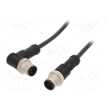 M12A05ML-12AMR-SB001; Cable: for sensors/automation; PIN: 5; M12-M12; 1m; plug; plug; 60V; AMPHENOL