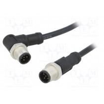 M12A05ML-12AMR-SD001; Cable: for sensors/automation; PIN: 5; M12-M12; 1m; plug; plug; 60V; AMPHENOL