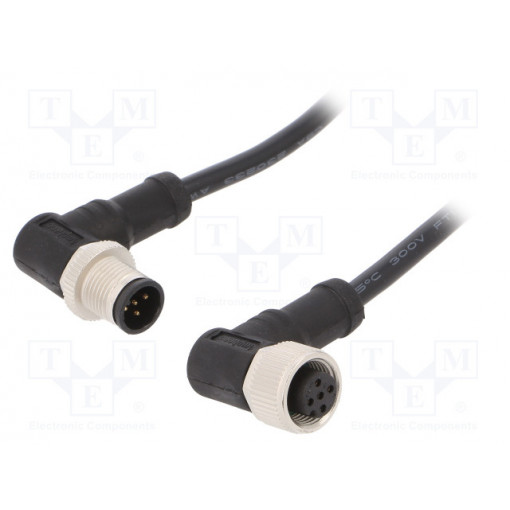M12A05MR-12AFR-SD001; Cable: for sensors/automation; PIN: 5; M12-M12; 1m; plug; plug; 60V; AMPHENOL