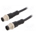 M12A08FL-12AFL-SB001; Cable: for sensors/automation; PIN: 8; M12-M12; 1m; plug; plug; 30V; AMPHENOL