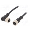 M12A08FL-12AFR-SD001; Cable: for sensors/automation; PIN: 8; M12-M12; 1m; plug; plug; 30V; AMPHENOL