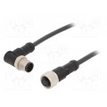 M12A08FL-12AMR-SB001; Cable: for sensors/automation; PIN: 8; M12-M12; 1m; plug; plug; 30V; AMPHENOL