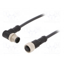 M12A08FL-12AMR-SB001; Cable: for sensors/automation; PIN: 8; M12-M12; 1m; plug; plug; 30V; AMPHENOL