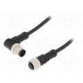 M12A08FL-12AMR-SD001; Cable: for sensors/automation; PIN: 8; M12-M12; 1m; plug; plug; 30V; AMPHENOL