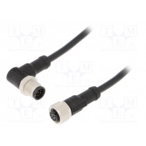 M12A08FL-12AMR-SD001; Cable: for sensors/automation; PIN: 8; M12-M12; 1m; plug; plug; 30V; AMPHENOL