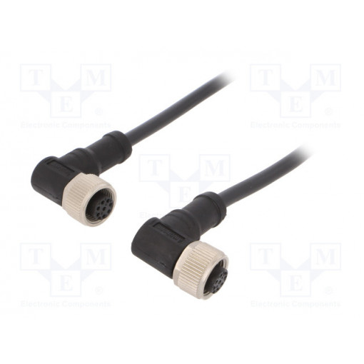 M12A08FR-12AFR-SB001; Cable: for sensors/automation; PIN: 8; M12-M12; 1m; plug; plug; 30V; AMPHENOL