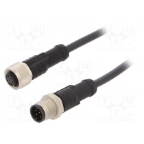 M12A08ML-12AFL-SB001; Cable: for sensors/automation; PIN: 8; M12-M12; 1m; plug; plug; 30V; AMPHENOL