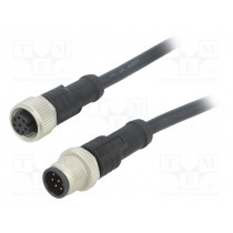 M12A08ML-12AFL-SD001; Cable: for sensors/automation; PIN: 8; M12-M12; 1m; plug; plug; 30V; AMPHENOL