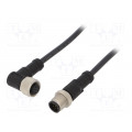 M12A08ML-12AFR-SB001; Cable: for sensors/automation; PIN: 8; M12-M12; 1m; plug; plug; 30V; AMPHENOL