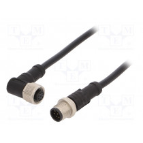 M12A08ML-12AFR-SD001; Cable: for sensors/automation; PIN: 8; M12-M12; 1m; plug; plug; 30V; AMPHENOL