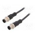 M12A08ML-12AML-SB001; Cable: for sensors/automation; PIN: 8; M12-M12; 1m; plug; plug; 30V; AMPHENOL