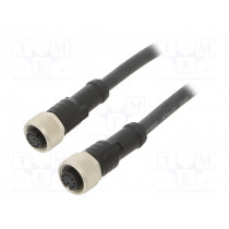 M12A08ML-12AML-SD001; Cable: for sensors/automation; PIN: 8; M12-M12; 1m; plug; plug; 30V; AMPHENOL