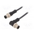 M12A08ML-12AMR-SB001; Cable: for sensors/automation; PIN: 8; M12-M12; 1m; plug; plug; 30V; AMPHENOL