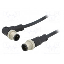 M12A08ML-12AMR-SD001; Cable: for sensors/automation; PIN: 8; M12-M12; 1m; plug; plug; 30V; AMPHENOL