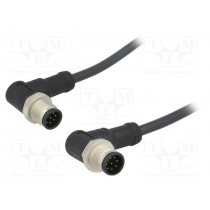 M12A08MR-12AMR-SB001; Cable: for sensors/automation; PIN: 8; M12-M12; 1m; plug; plug; 30V; AMPHENOL