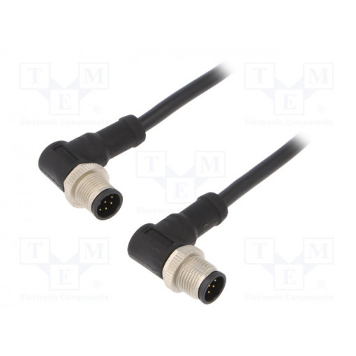 M12A08MR-12AMR-SD001; Cable: for sensors/automation; PIN: 8; M12-M12; 1m; plug; plug; 30V; AMPHENOL