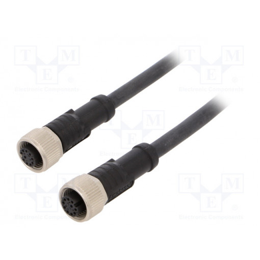 M12A10FL-12AFL-SB001; Cable: for sensors/automation; PIN: 10; M12-M12; 1m; plug; plug; AMPHENOL