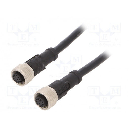 M12A10FL-12AFL-SD001; Cable: for sensors/automation; PIN: 10; M12-M12; 1m; plug; plug; AMPHENOL