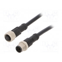 M12A10ML-12AFL-SD001; Cable: for sensors/automation; PIN: 10; M12-M12; 1m; plug; plug; AMPHENOL