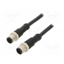 M12A10ML-12AML-SD001; Cable: for sensors/automation; PIN: 10; M12-M12; 1m; plug; plug; AMPHENOL