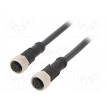 M12A12FL-12AFL-SB001; Cable: for sensors/automation; PIN: 12; M12-M12; 1m; plug; plug; AMPHENOL