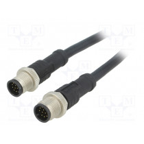 M12A12ML-12AML-SD001; Cable: for sensors/automation; PIN: 12; M12-M12; 1m; plug; plug; AMPHENOL