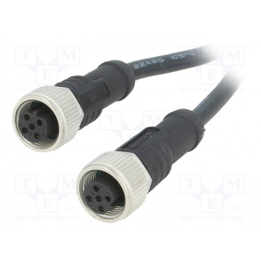M12B05FL-12BFL-SD001; Cable: for sensors/automation; PIN: 5; M12-M12; B code-Profibus; AMPHENOL